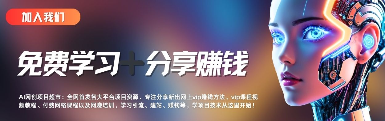 白菜价解锁20000+N个赚钱机会，加入AI网创超市会员，全站资源免费学习-AI网创项目超市