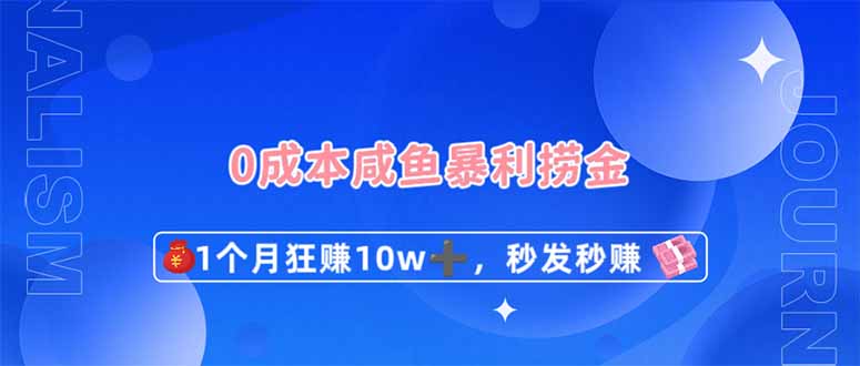 (14257期)0成本闲鱼暴利捞金,1个月狂赚10W+,秒发秒赚新玩法-AI网创项目超市