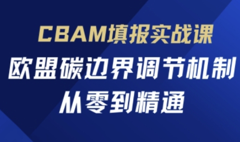 CBAM填报实战课，欧盟碳边界调节机制，从零到精通-AI网创项目超市