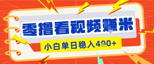 零撸看视频躺Z项目，看一个20秒的视频获得 0.3 米，小白一天收益几张，看得越多奖励权重越高-AI网创项目超市