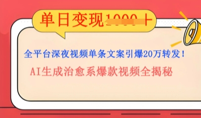 全平台深夜文案新风口：DeepSeek生成百万播放量金句，治愈系内容涨粉速度快4倍-AI网创项目超市