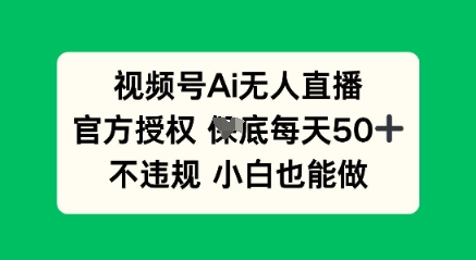 视频号AI无人直播,官方授权 每天50+,不违规 小白也能做-AI网创项目超市