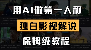 用AI做第一人称独白影视解说，手把手教学，保姆级教程-AI网创项目超市