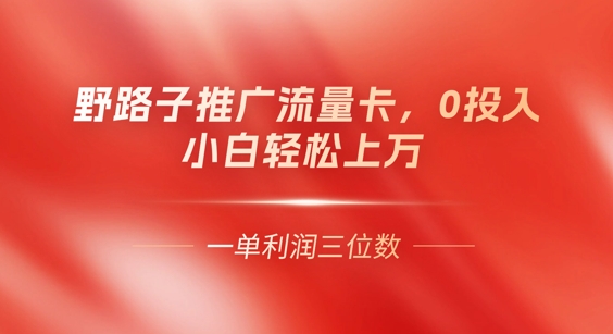 0门槛推广流量卡,一单收益上百,0投入,小白月入过W-AI网创项目超市