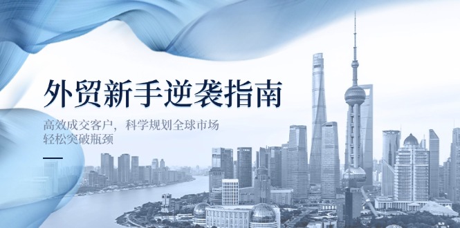 （14201期）外贸新手逆袭指南：高效成交客户，科学规划全球市场，轻松突破瓶颈-AI网创项目超市