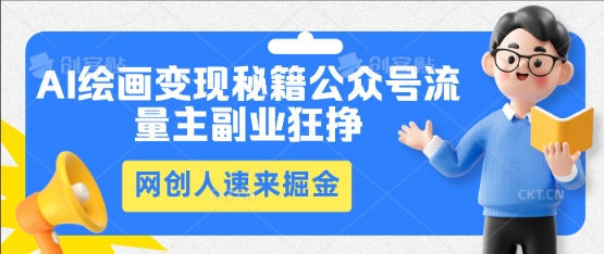 AI绘画变现秘籍:公众号流量主副业狂挣,网创人速来掘金-AI网创项目超市